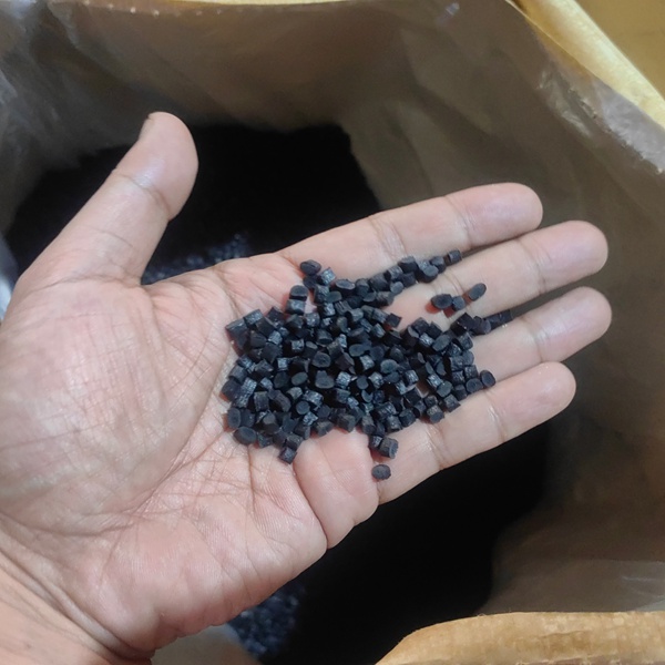 PA66 polymer raw material bags ready for injection molding workshop
