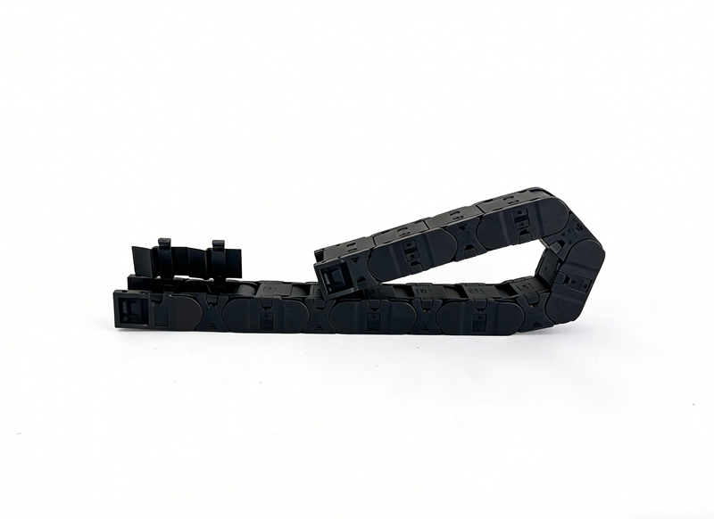 Side-Opening Drag Chain 35 – Black Nylon Cable Carrier with Snap-Open