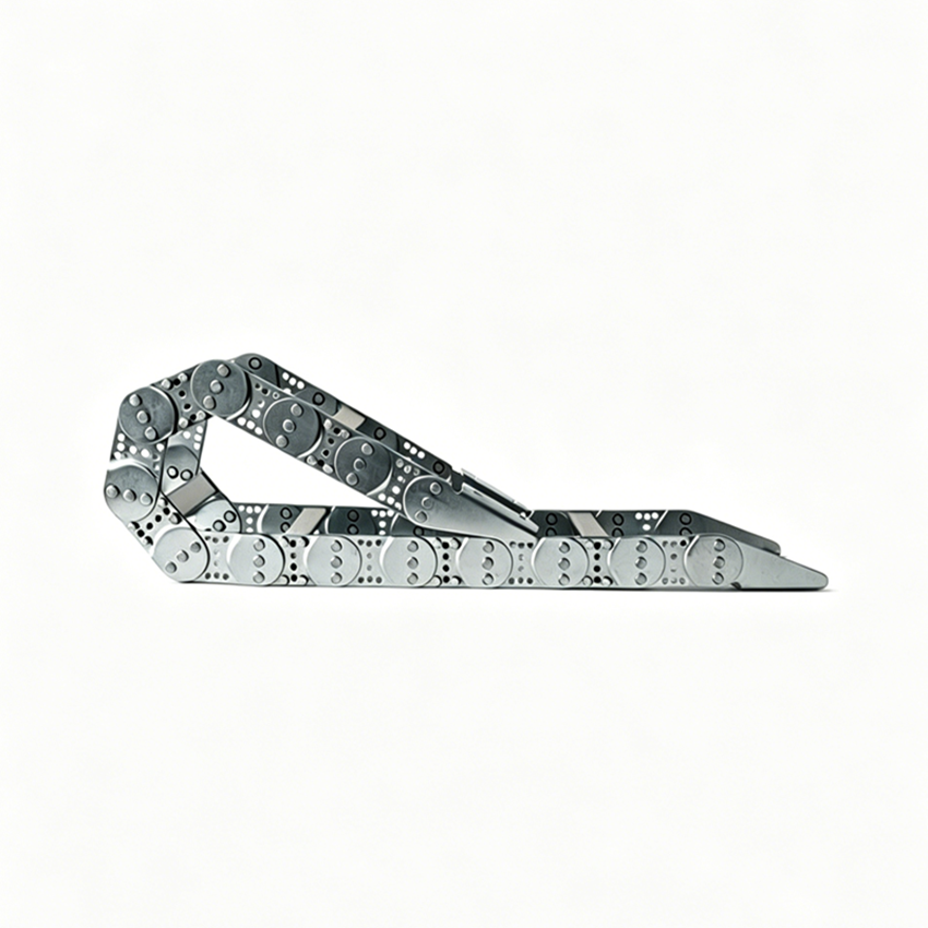 Steel Drag Chain – Heavy Duty Metal Cable Carrier for Industrial Use