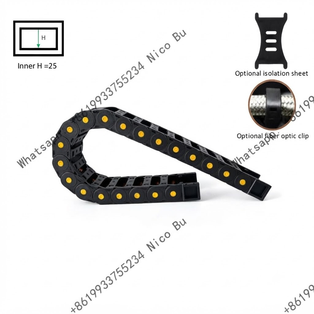 25mm Inner Height Drag Chain, Plastic Cable Carrier for CNC Routers