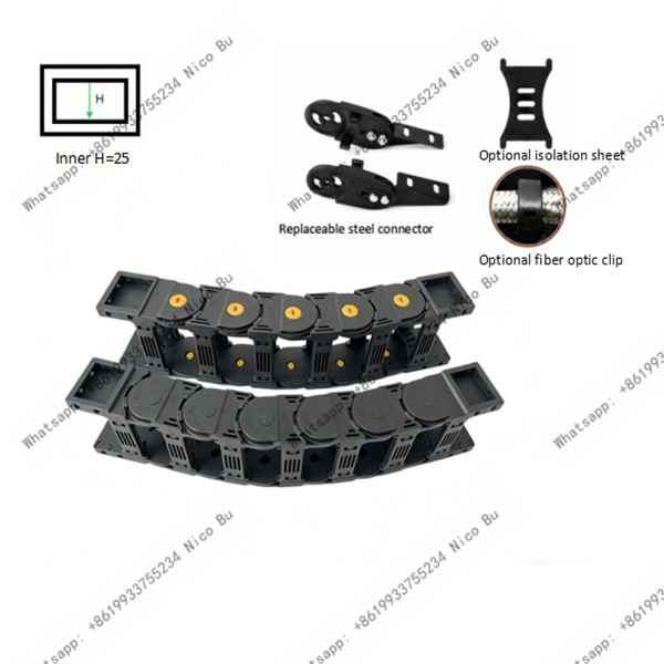Heavy-Duty Nylon Drag Chain 25 – Reinforced Cable Carrier for Medium Load