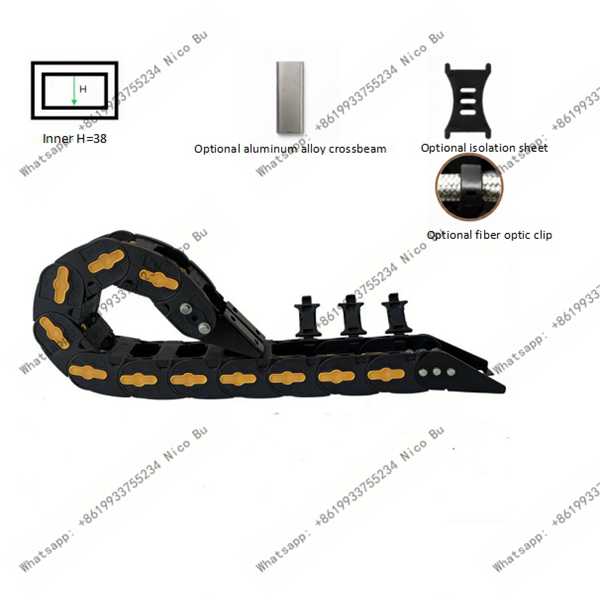 Side-Opening Drag Chain 38 – Yellow Clip Nylon Cable Carrier
