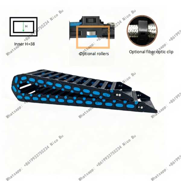 Long Travel Nylon Drag Chain 38 – 38mm Inner Height for Extended Stroke
