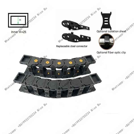 Heavy-Duty Load-Bearing Series 25 Drag Chain, Plastic Drag Chain Cable Carrier for CNC Routers & Automation 