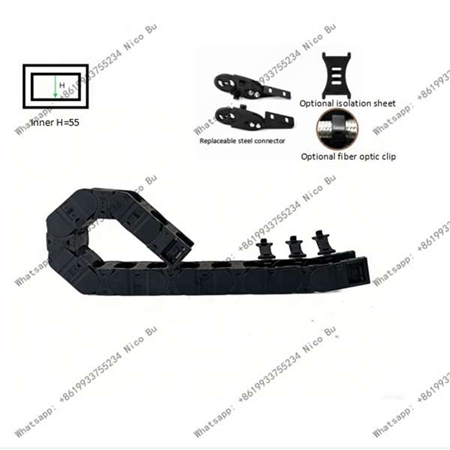 Side-Opening Drag Chain 55 – Large Black Nylon Cable Carrier