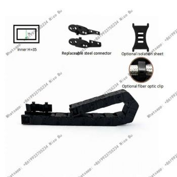 Side-Opening Drag Chain 35 – Black Nylon Cable Carrier with Snap-Open