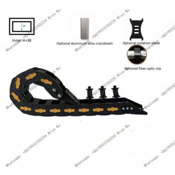 Side-Opening Drag Chain 38 – Yellow Clip Nylon Cable Carrier