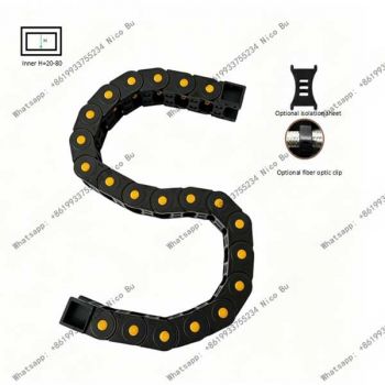 S Shape Engineering Cable Chain Drag Chain with Yellow Dot PA66 Wire Carrier for CNC Machine