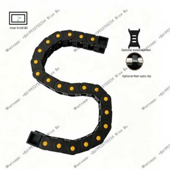 S Shape Engineering Cable Chain Drag Chain with Yellow Dot PA66 Wire Carrier for CNC Machine